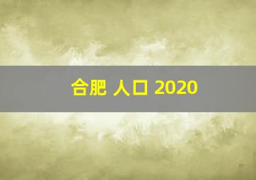 合肥 人口 2020